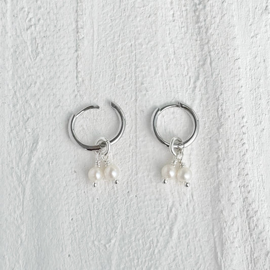 Mini Pearl Hoop Earrings