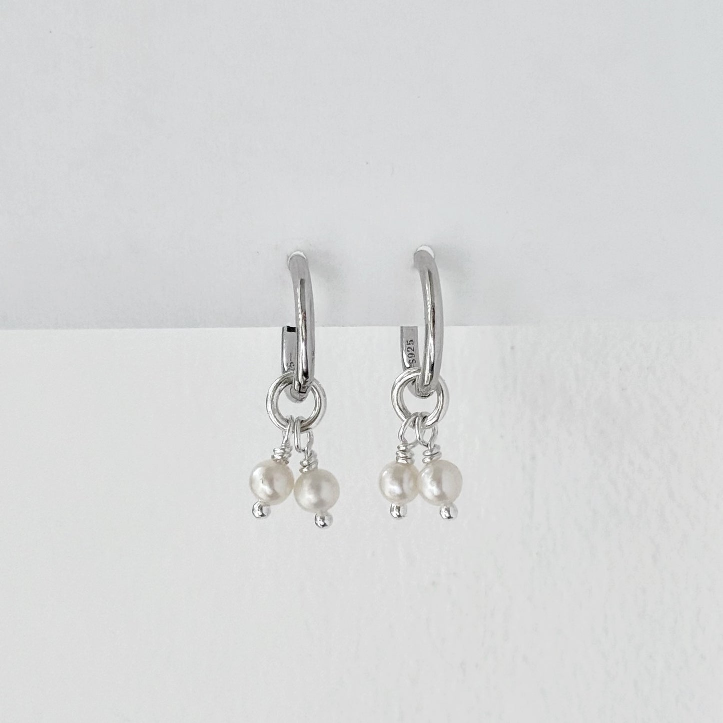 Mini Pearl Hoop Earrings