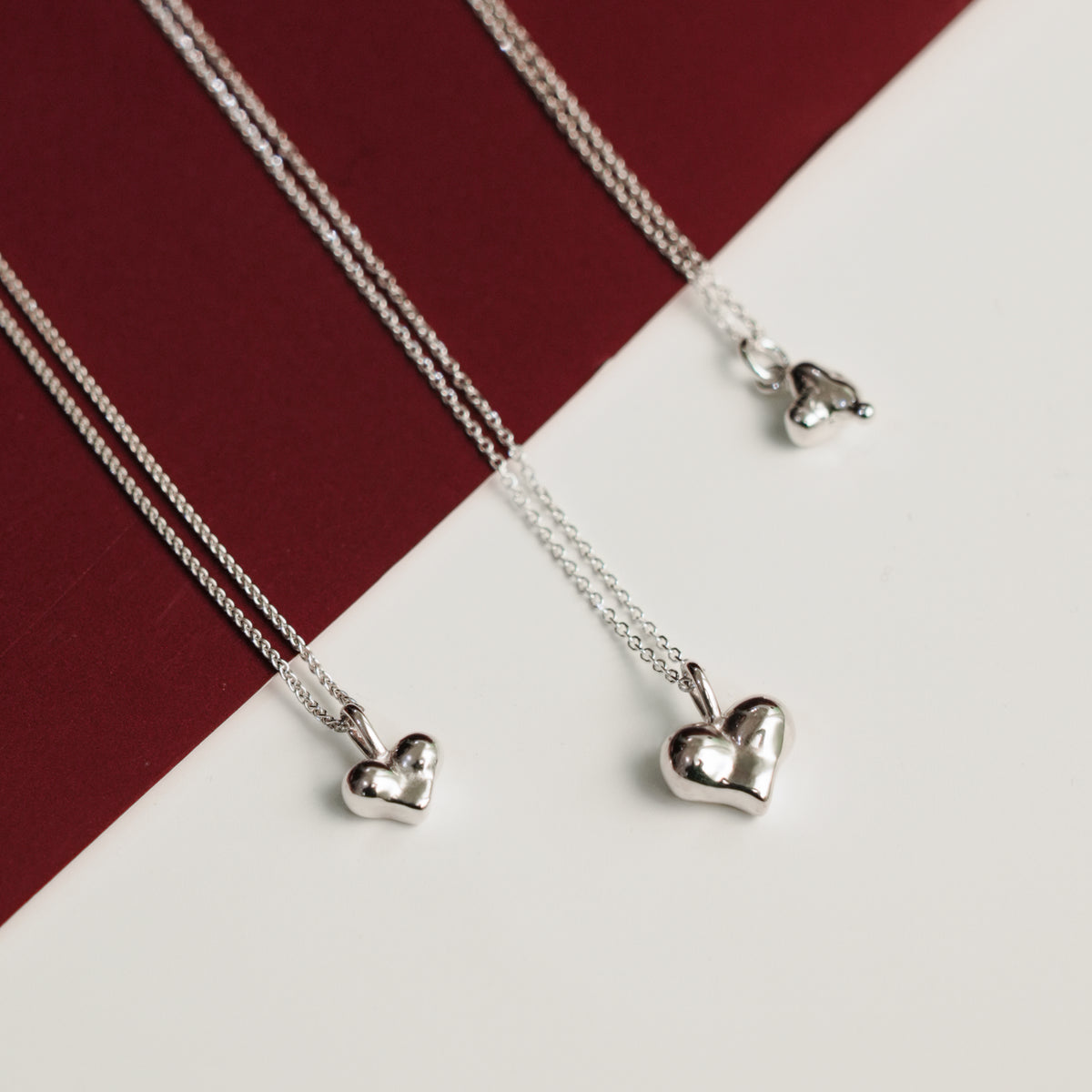Cheeky Big Heart Necklace, sterling silver heart on its chain