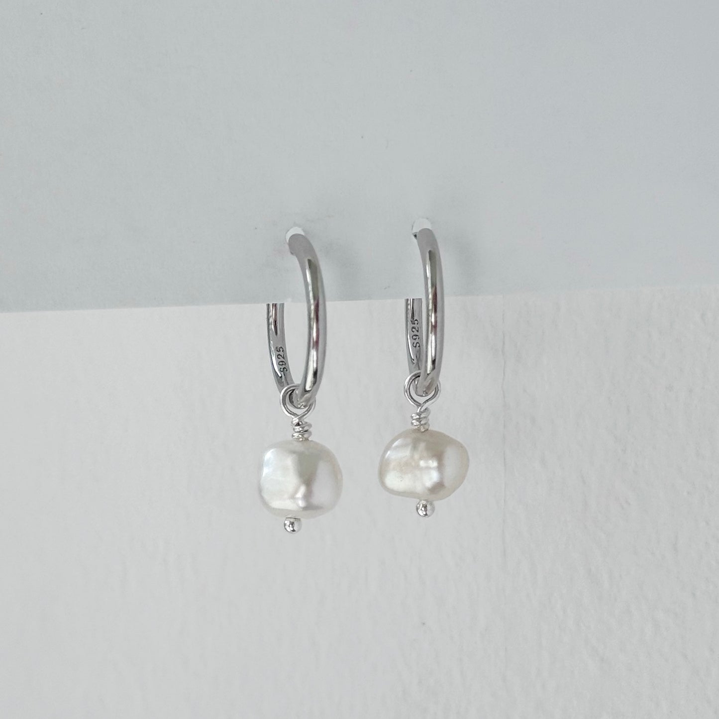 Pearl Hoop Earrings