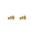 Dream Studs in 14k gold, small solid gold stud earrings made of two polished gold beads