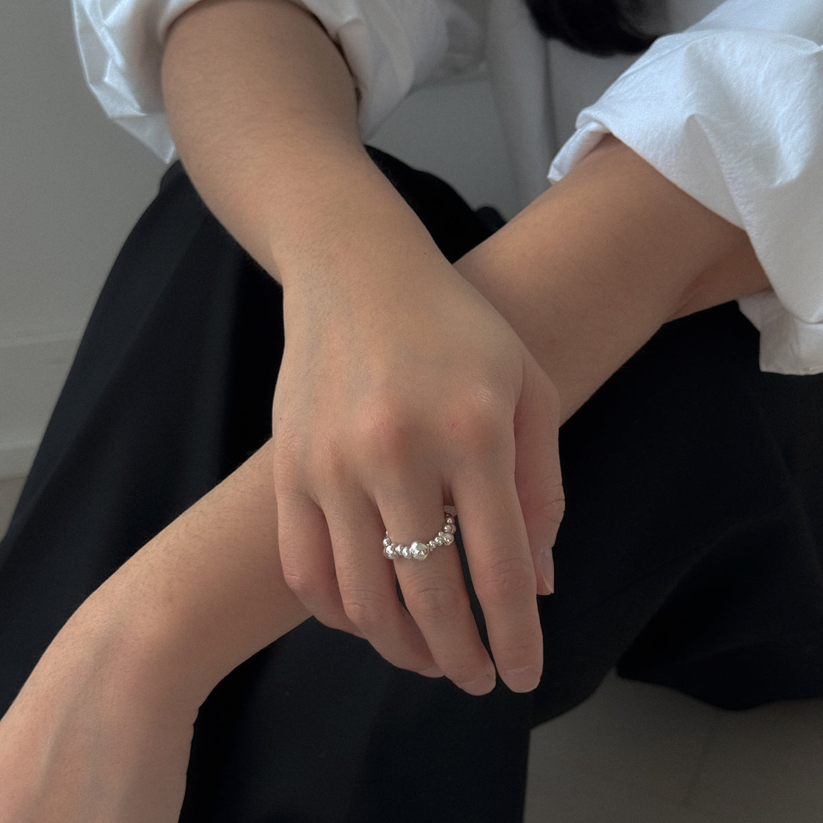 Bubbly Ring worn on the hand