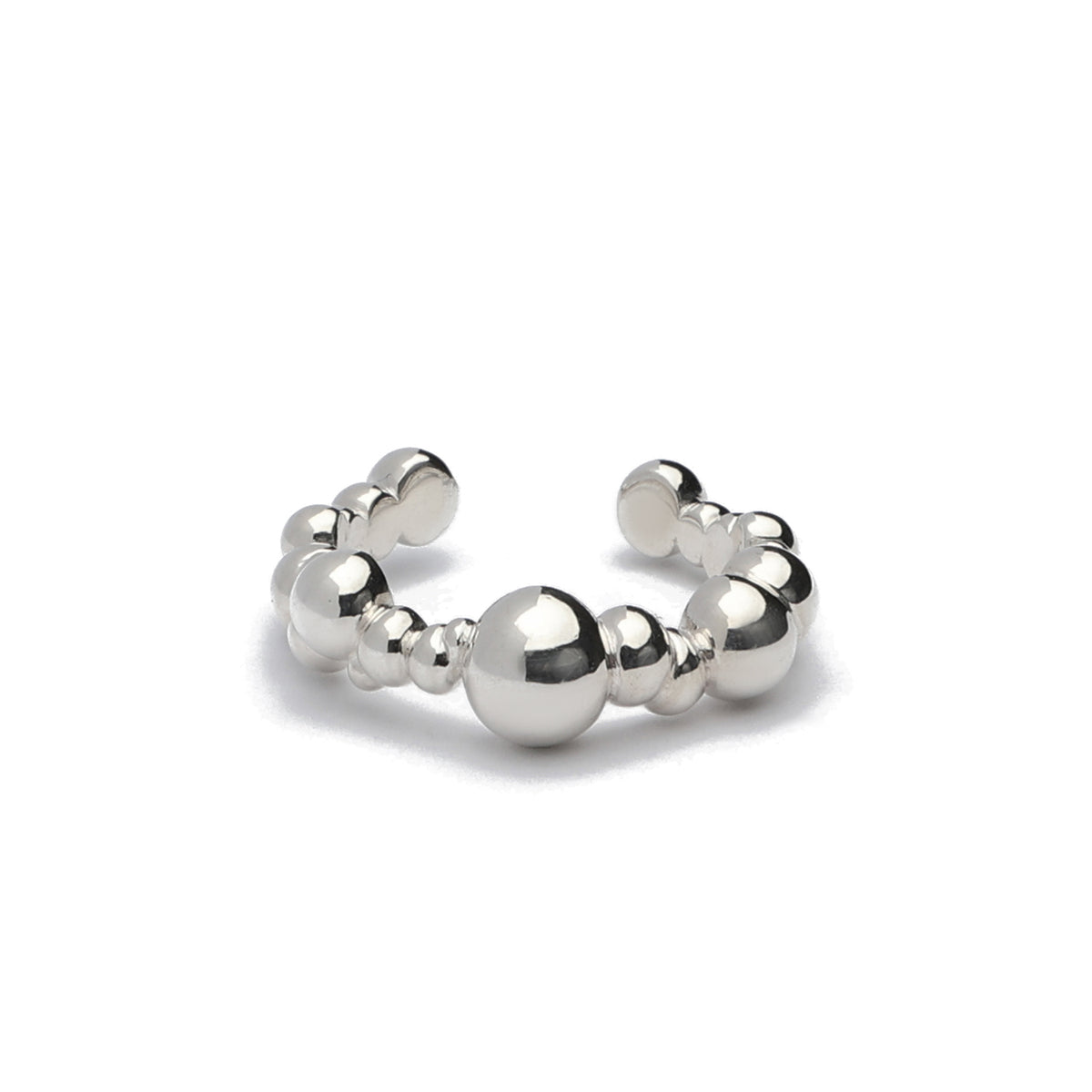 Bubbly Ring, sterling silver beaded band detail