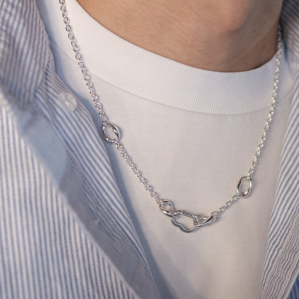 Bubble Carabiner Necklace worn