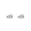 Dream Studs, small sterling silver stud earrings made of two polished silver beads