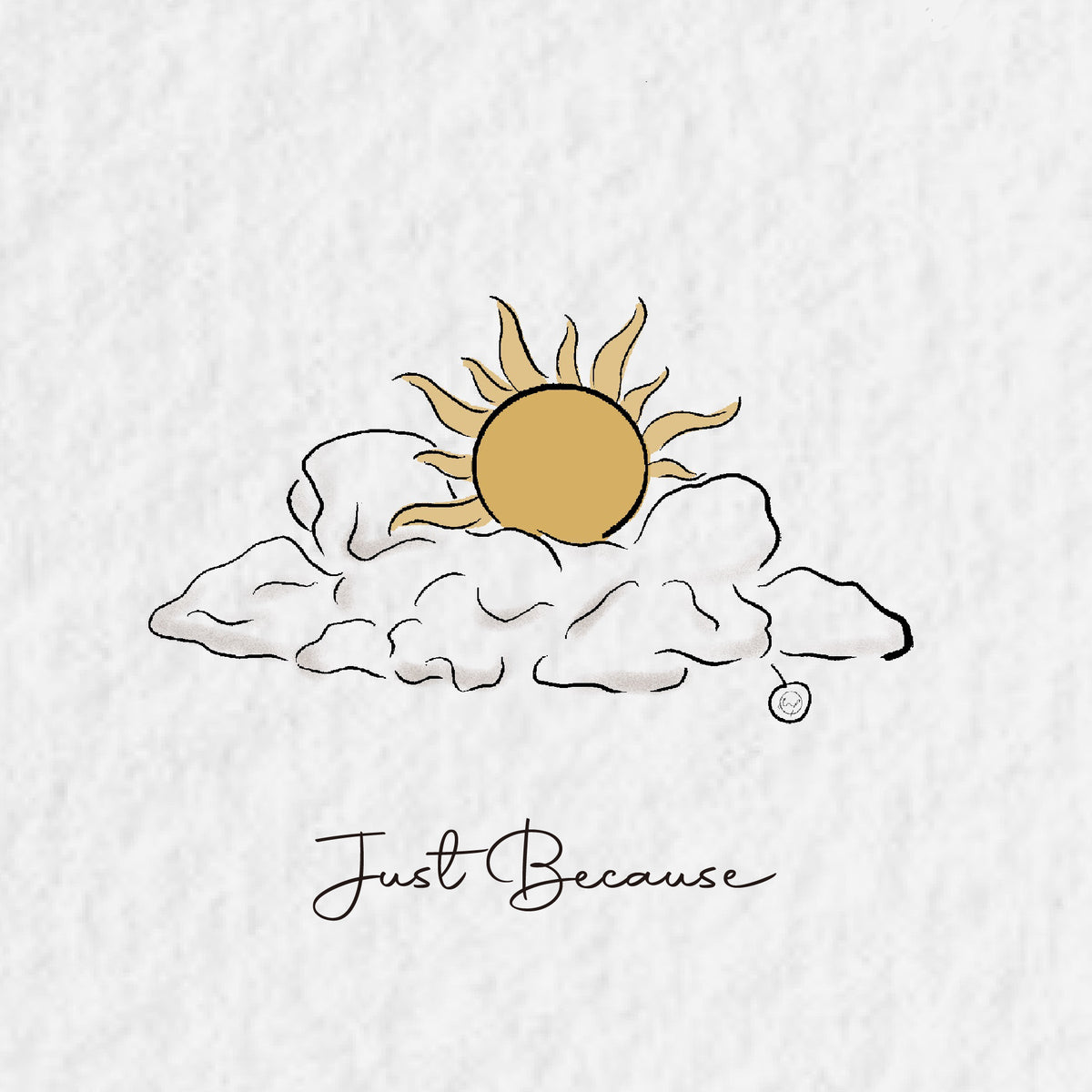 Just Because gift card illustration with hand drawn lettering