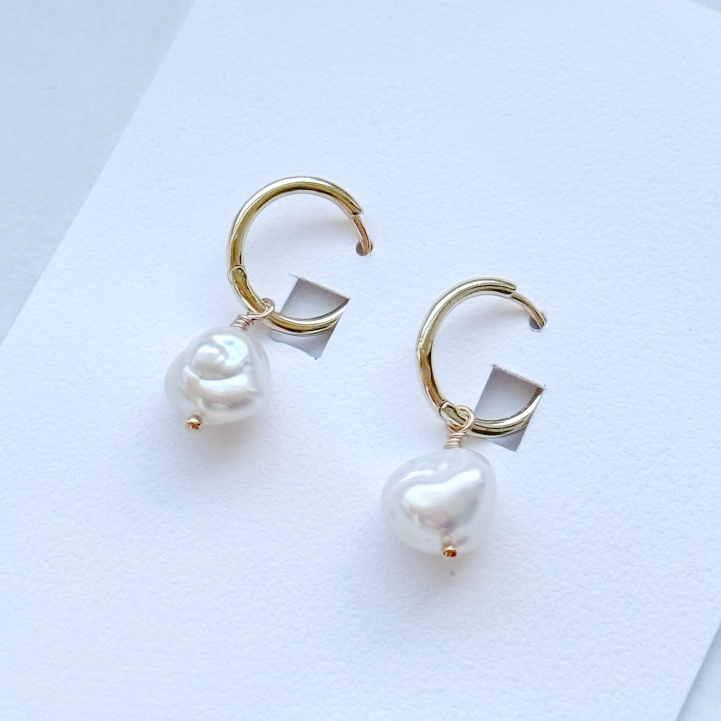 Large Pearl Hoop Earrings