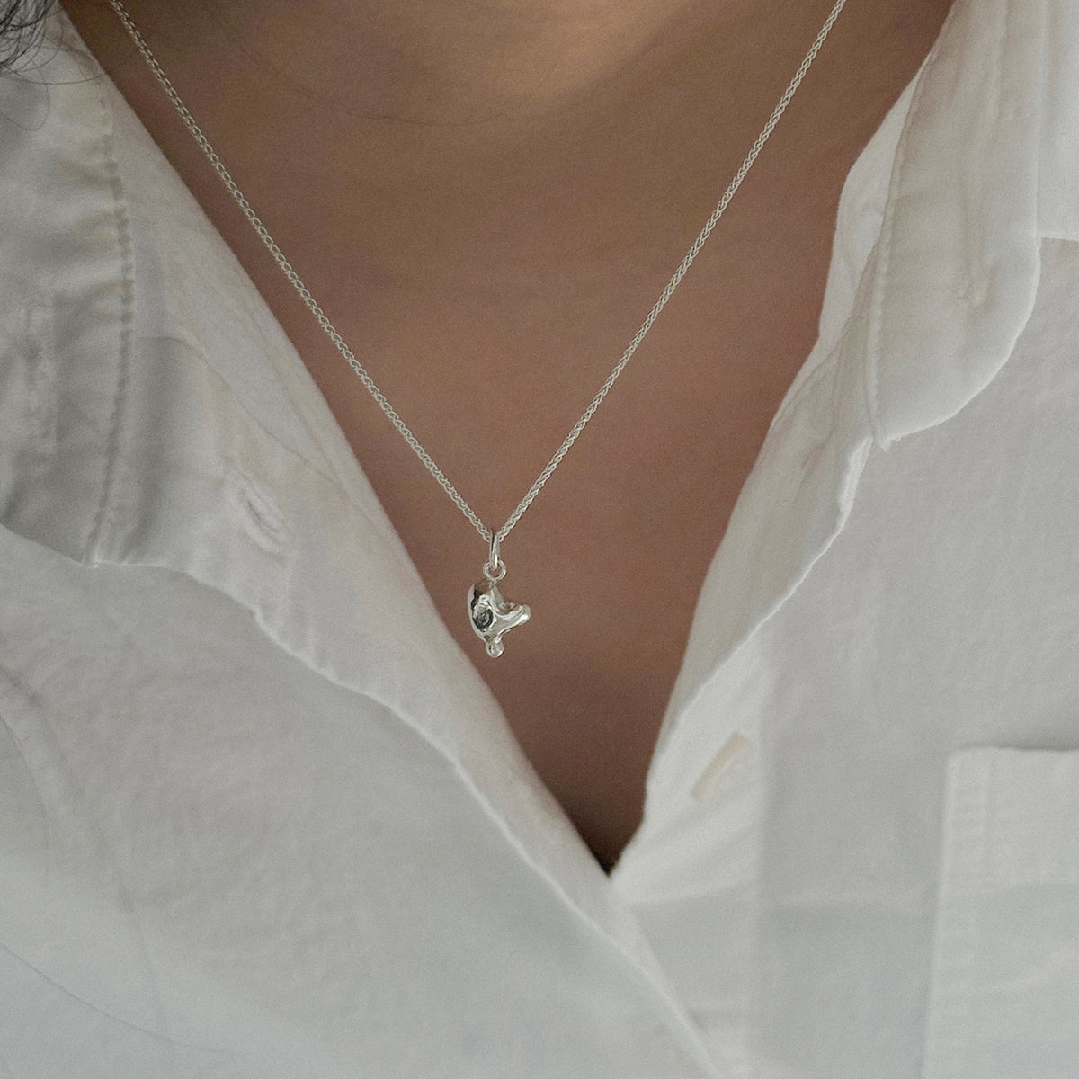 Molten Heart pendant worn