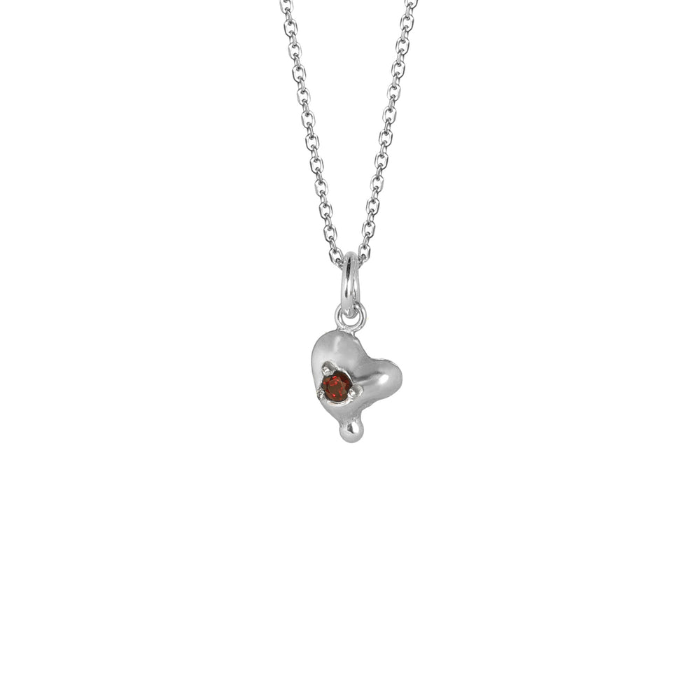 Molten Heart with Garnet Necklace