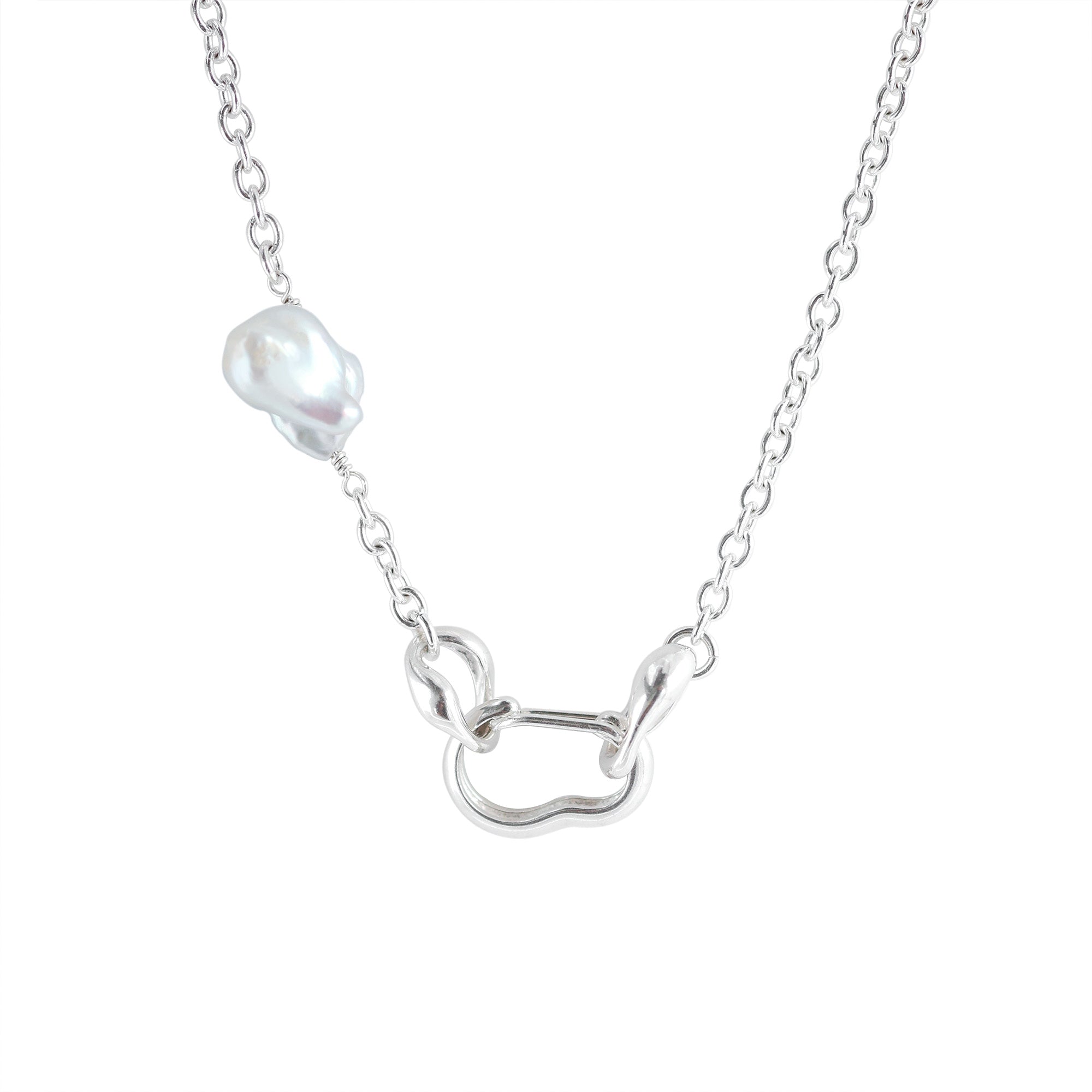 Pearl Carabiner Necklace